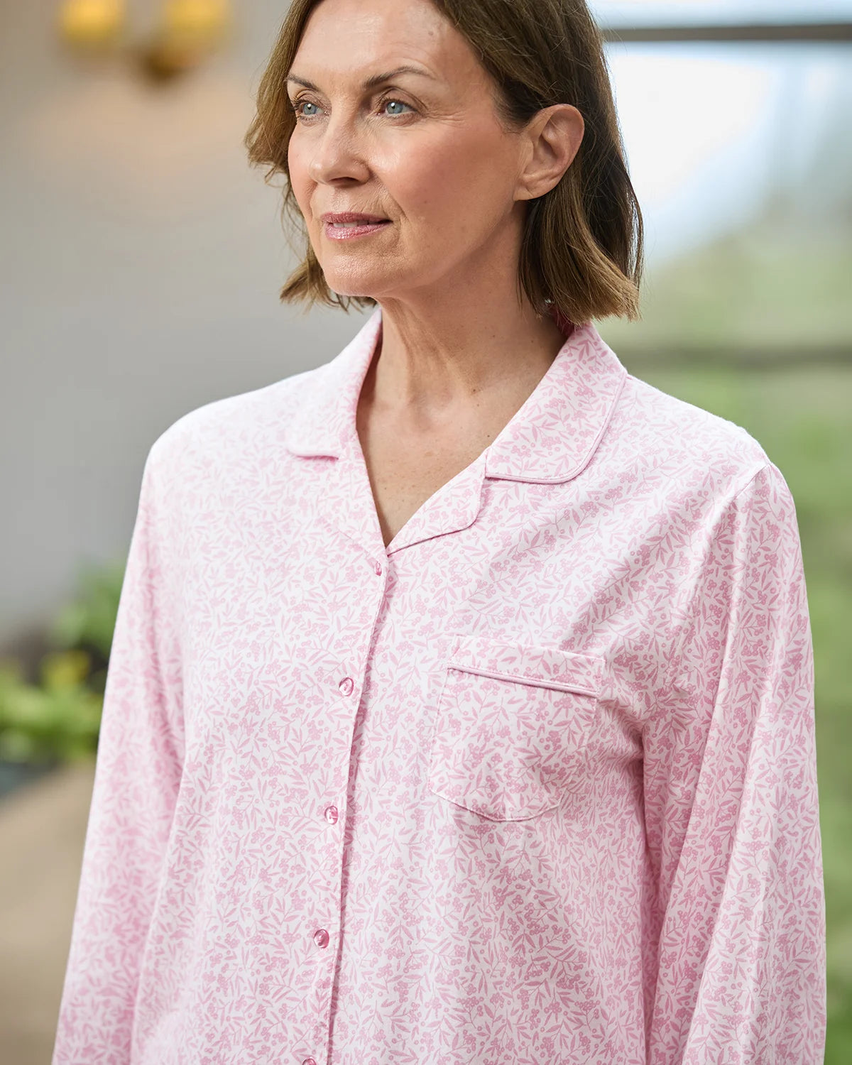 Slenderella Ophelia Long Sleeve Cotton Pyjamas