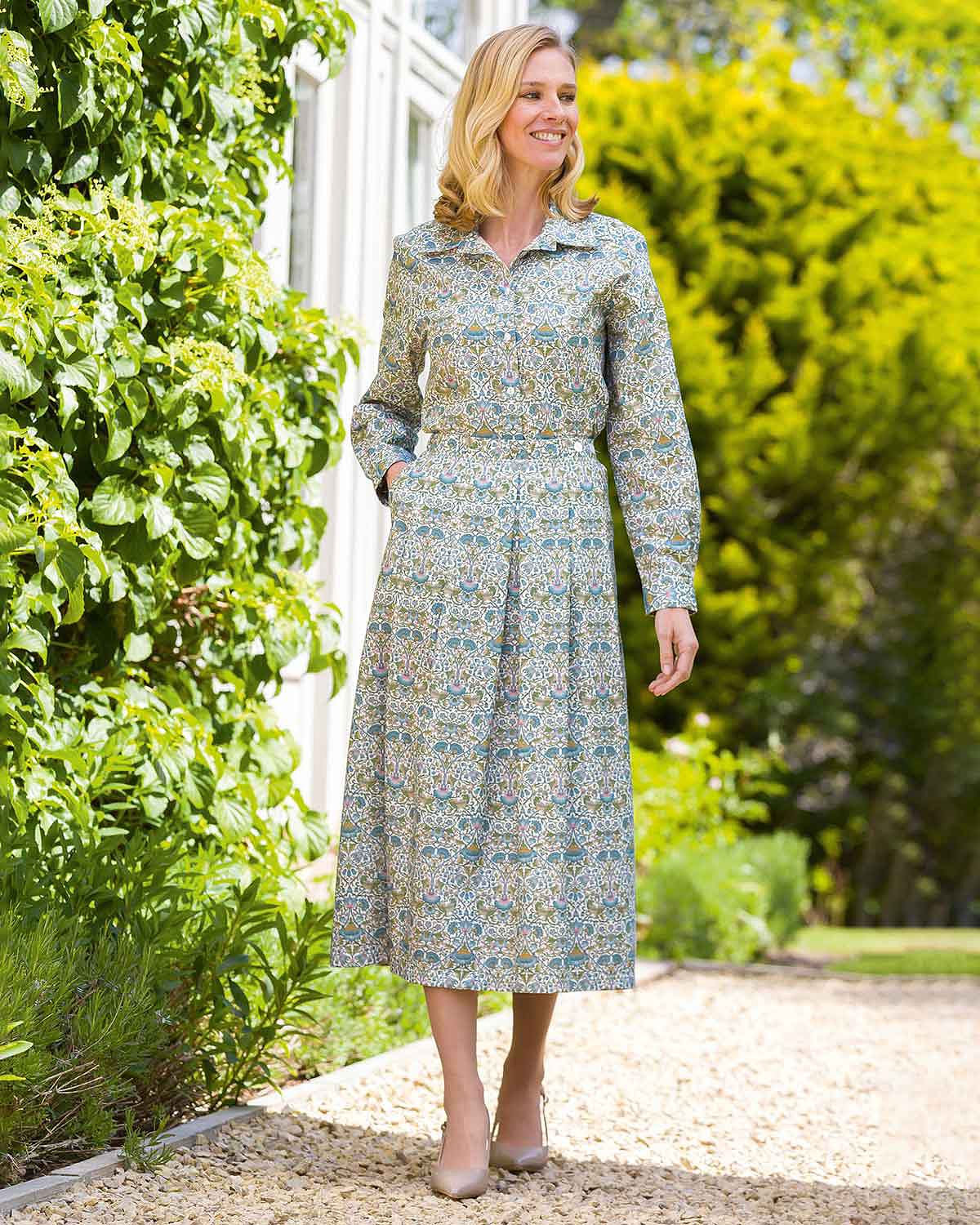 Molly Floral Pure Cotton Soft Pleated Skirt - Image 2 - Country Collection