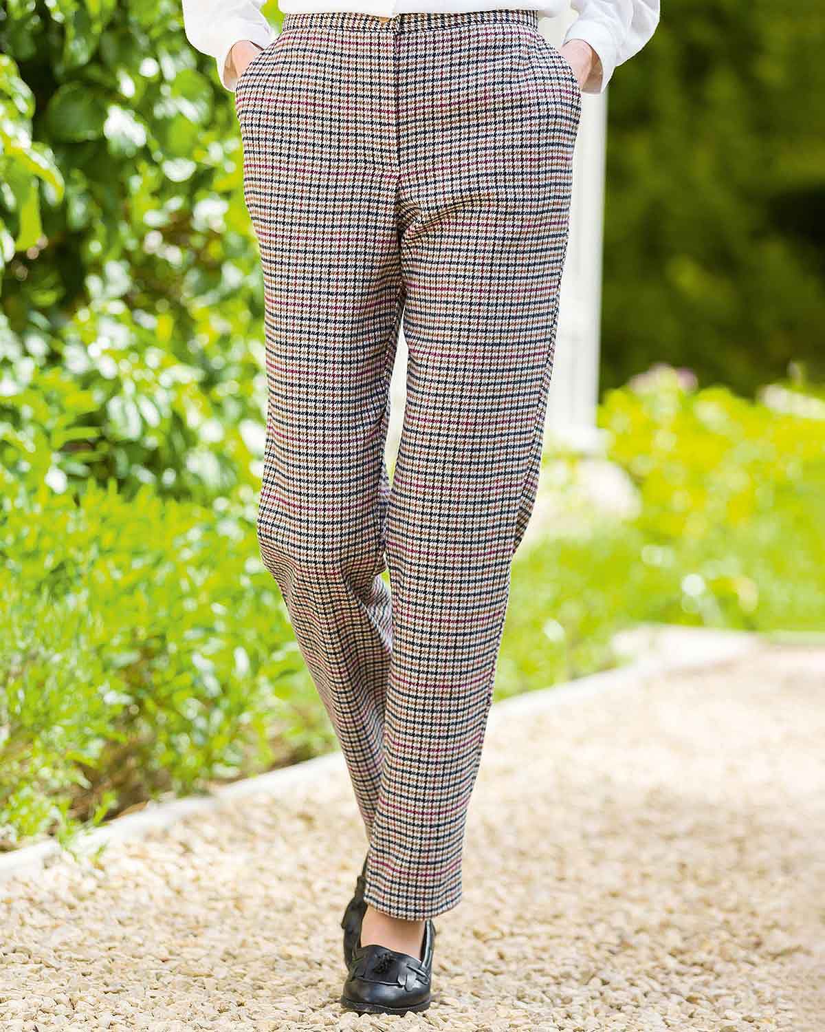Helmsdale Checked Poly Mix Pull On Trousers - Country Collection