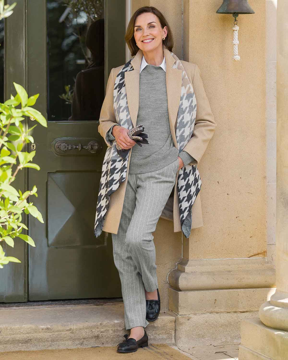 Hailey Pinstripe Wool Mix Tweed Trousers - Image 3 - Country Collection