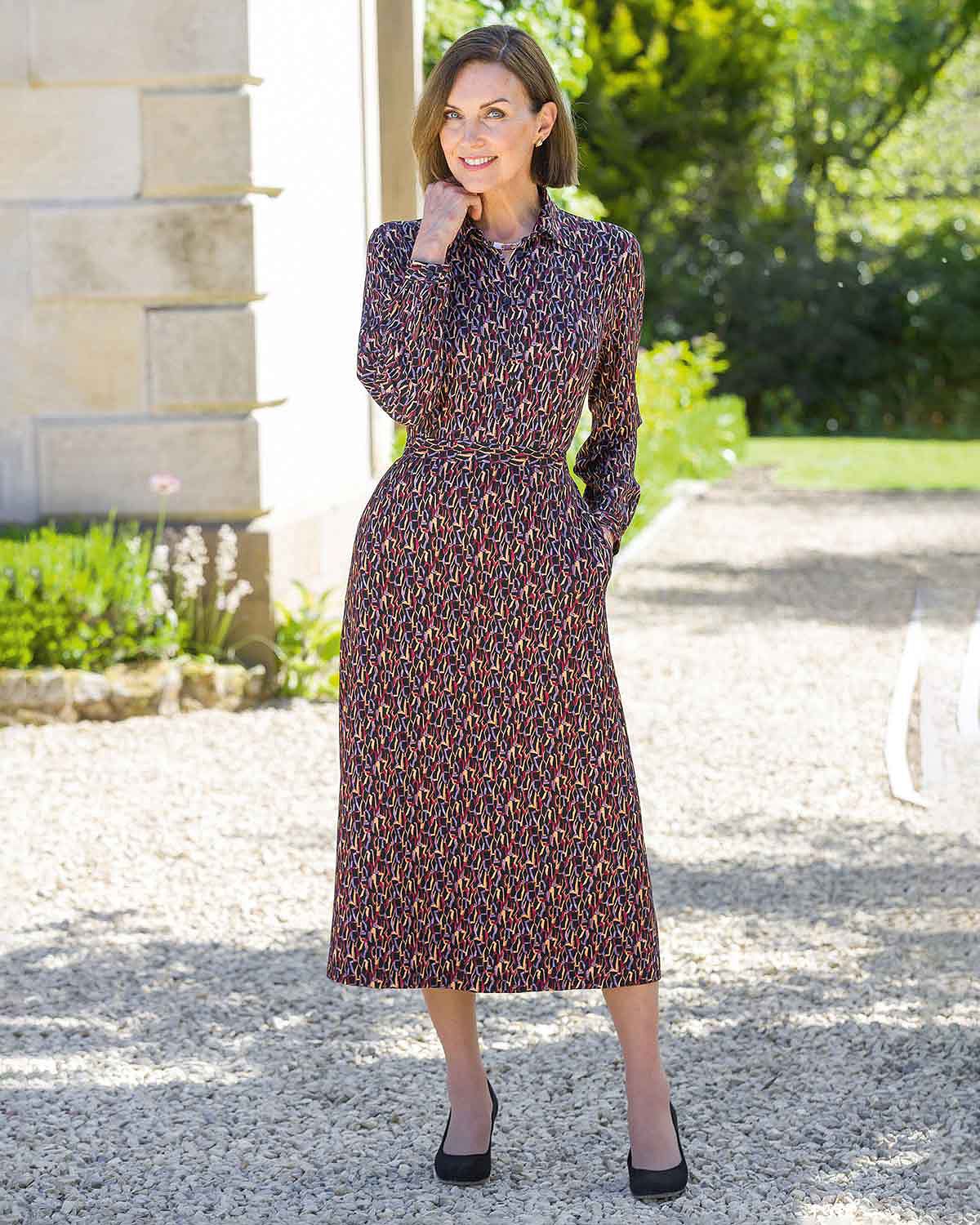 Natalia Patterned Viscose A Line Lined Skirt - Image 2 - Country Collection