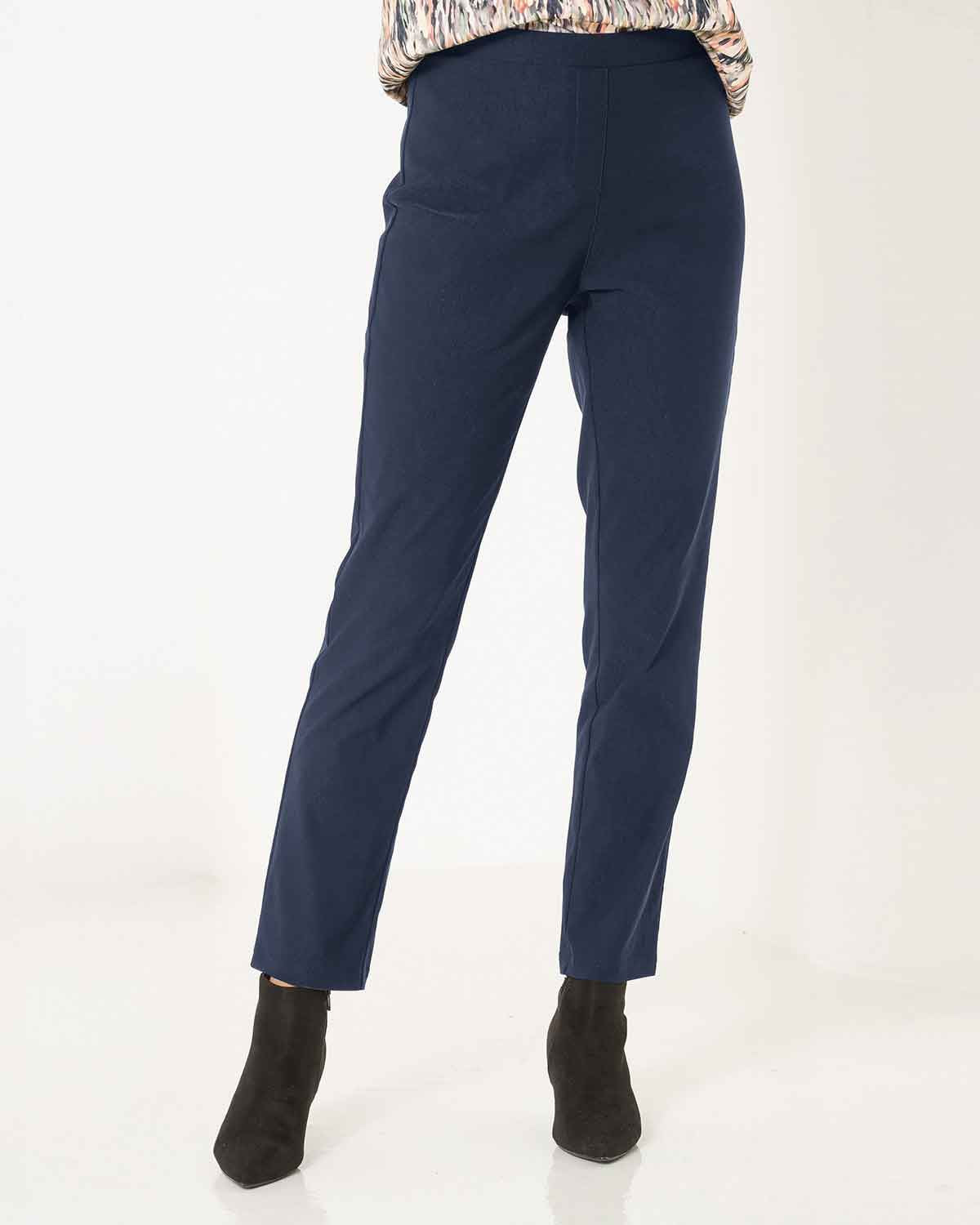 Kara Easycare Pull On Trousers - Navy - Country Collection