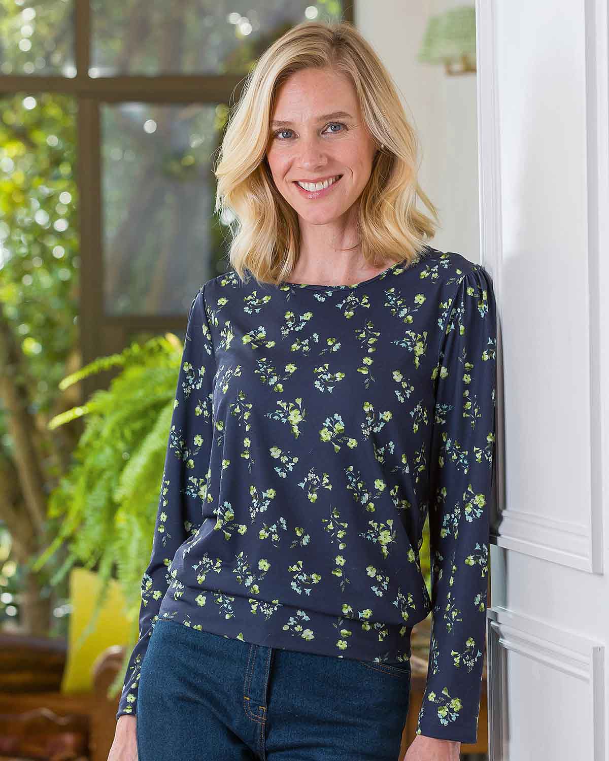 Selena Floral Long Sleeve Blouson Top - Country Collection