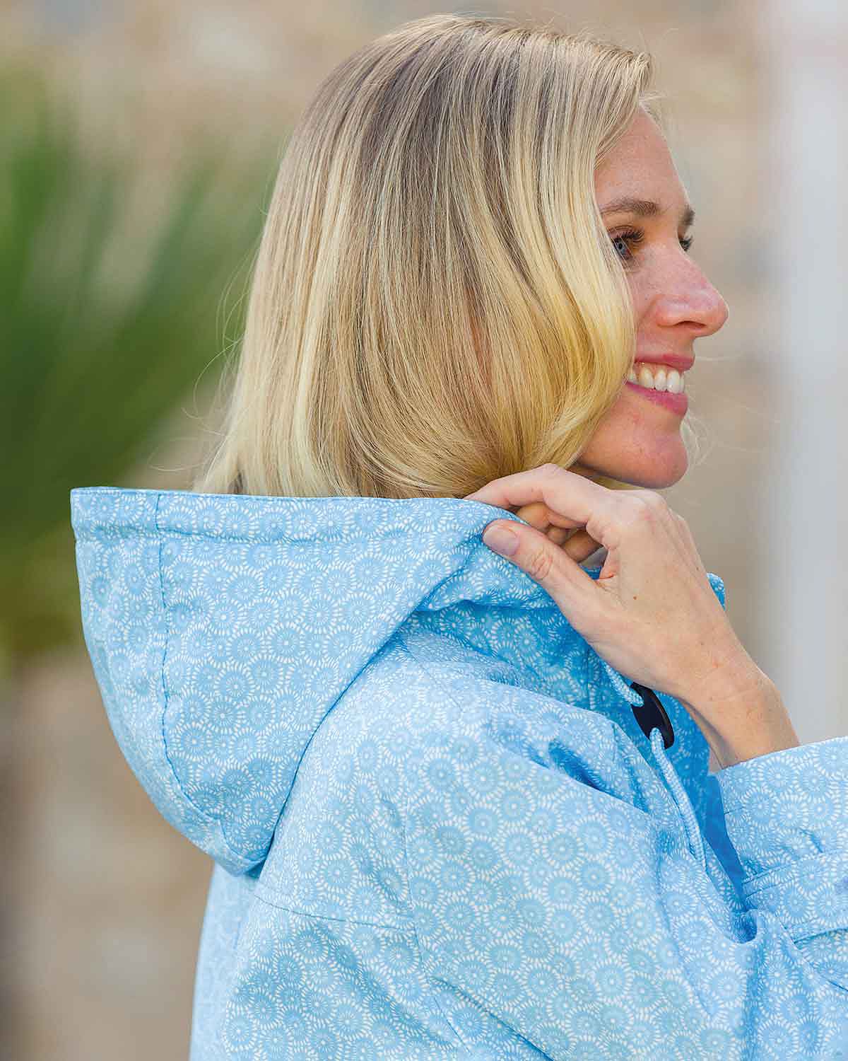 Betty Pale Blue Floral Showerproof Coat - Image 3 - Country Collection