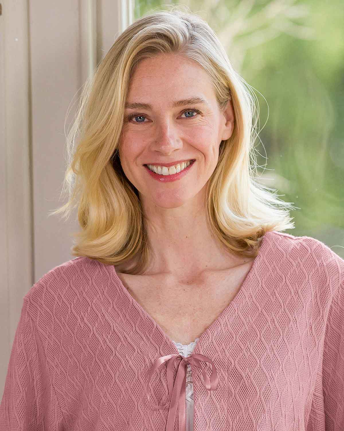 Slenderella Juliet Pink Ribbon Tie Bed Jacket - Image 2 - Country Collection