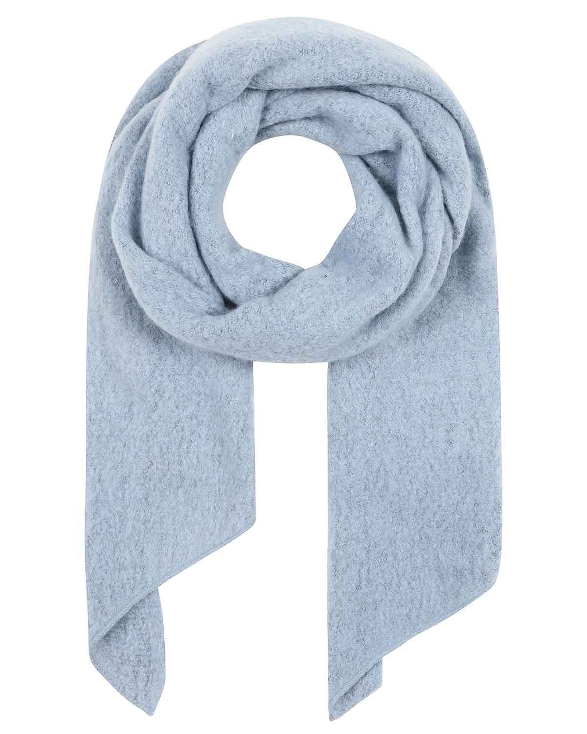 Madeline Pale Blue Wool Mix Asymmetric Scarf - Country Collection