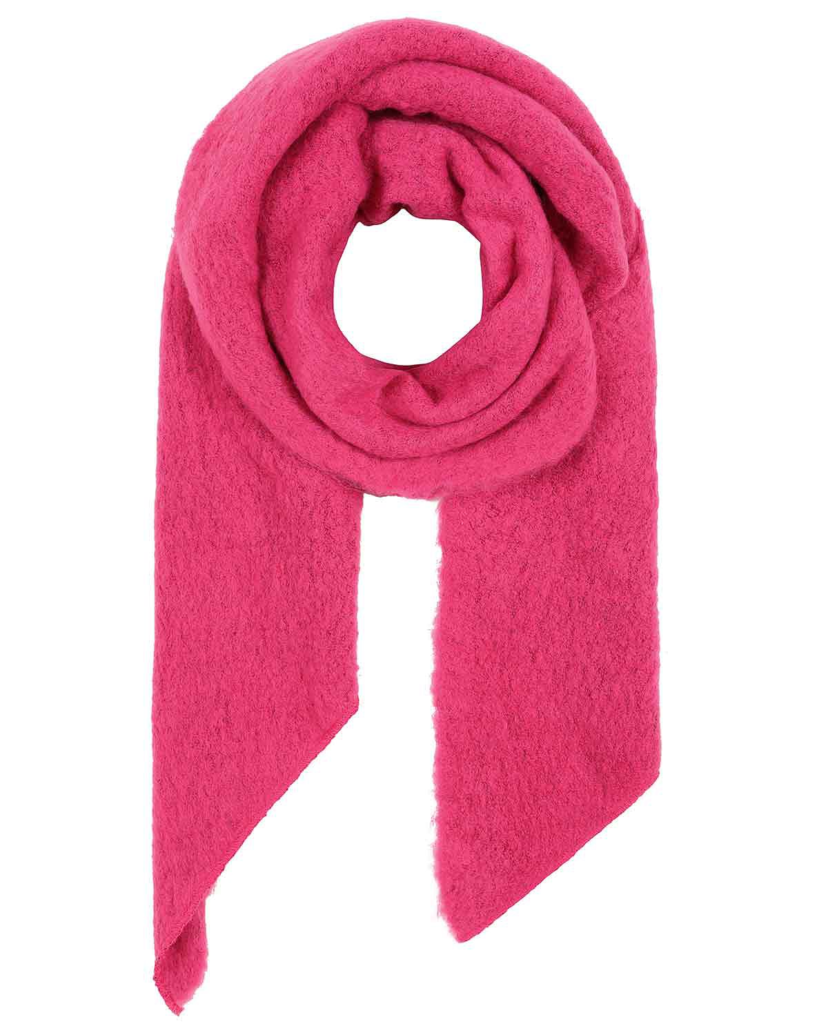 Madeline Wool Mix Asymmetric Scarf - Pink - Country Collection