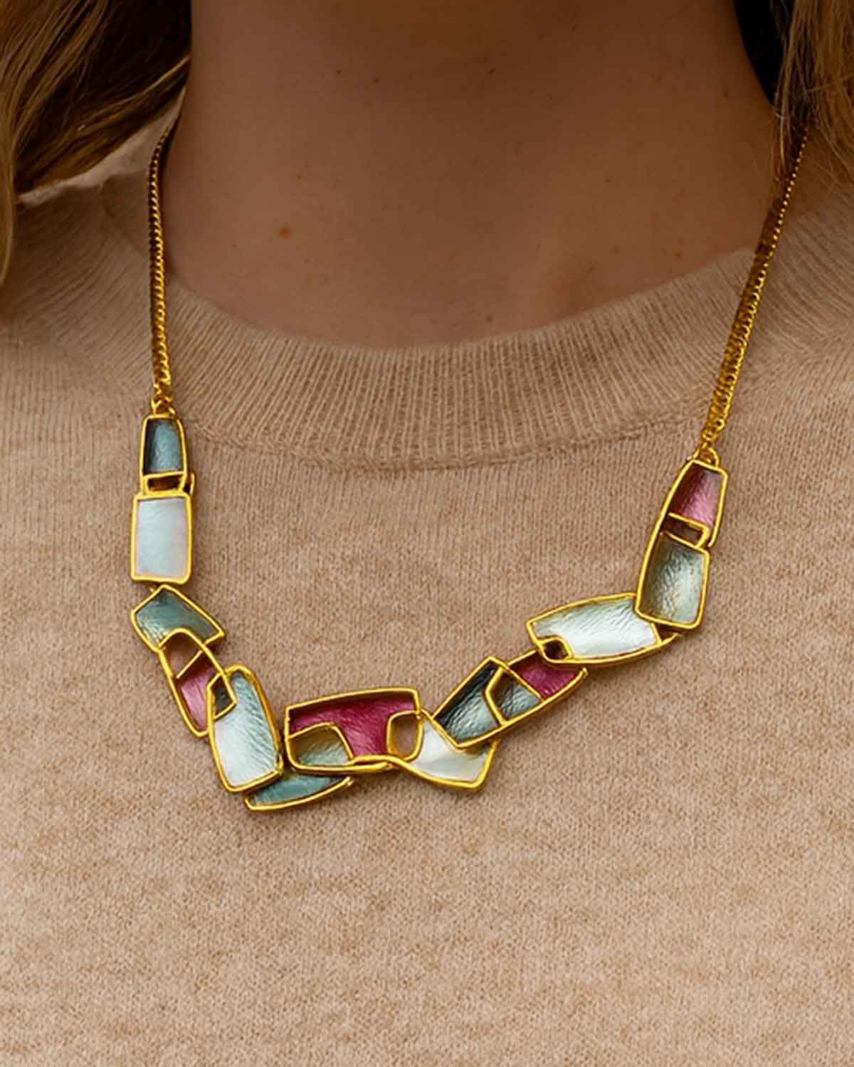 Cecilia Multi-Coloured Enamel Ladies Necklace - Image 2 - Country Collection