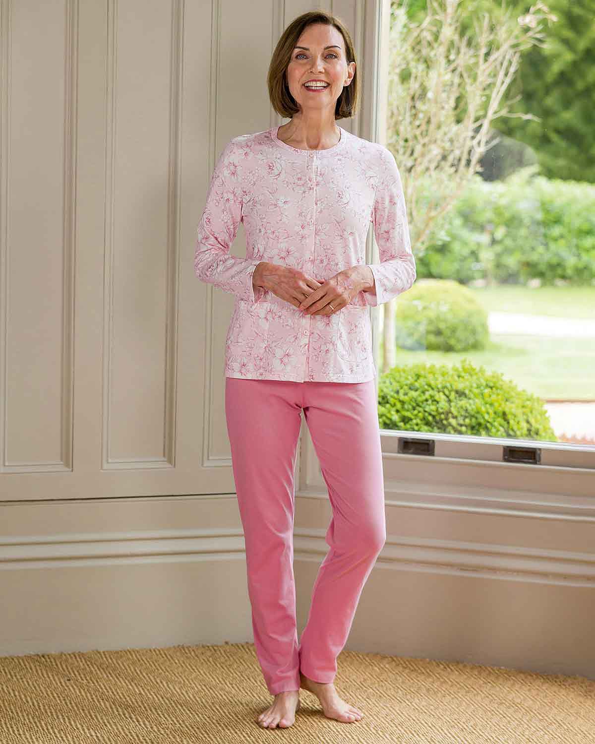 Slenderella Valerie Floral Pure Cotton Long Sleeve Pyjamas - Country Collection