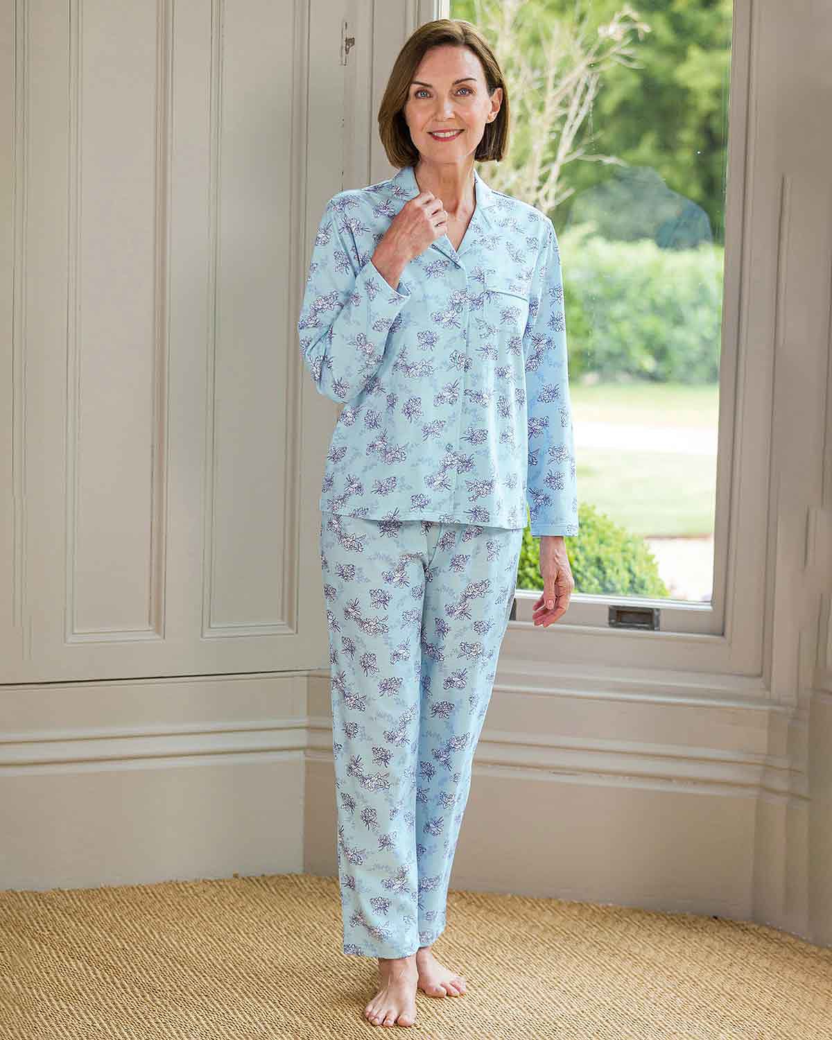 Camila Floral Pure Cotton Long Sleeve Pyjamas - Country Collection