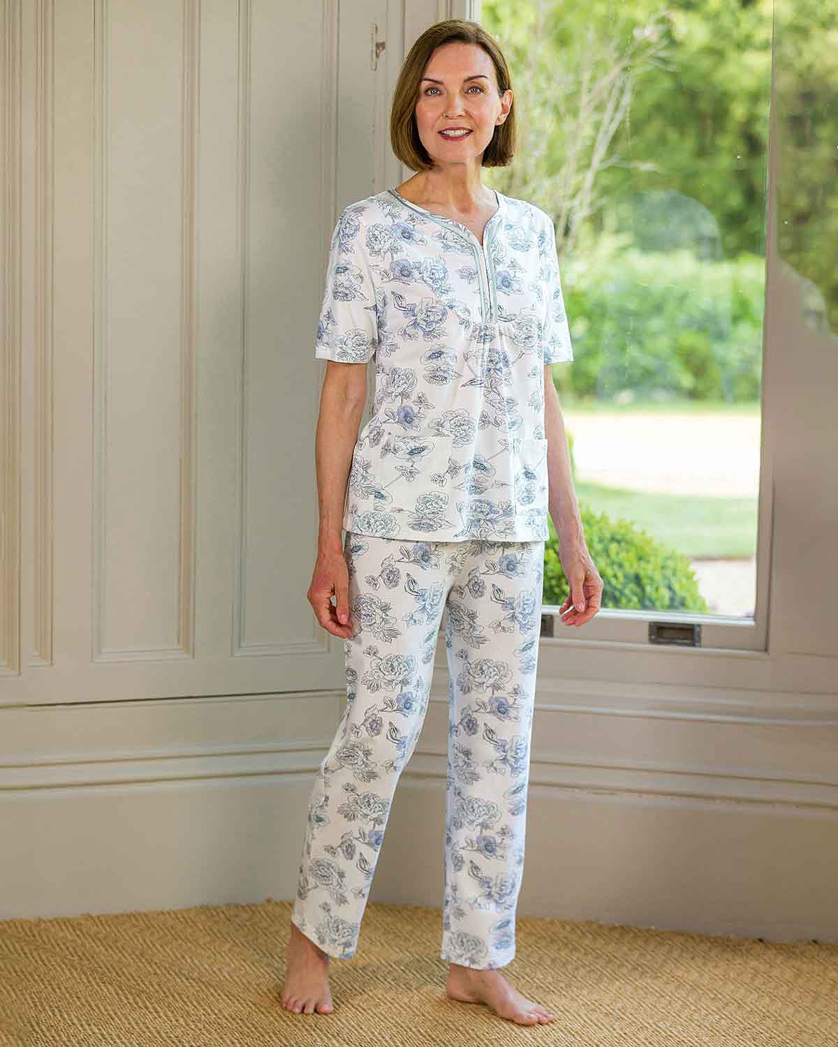 Yasmin Floral Pure Cotton Short Sleeve Pyjamas - Country Collection
