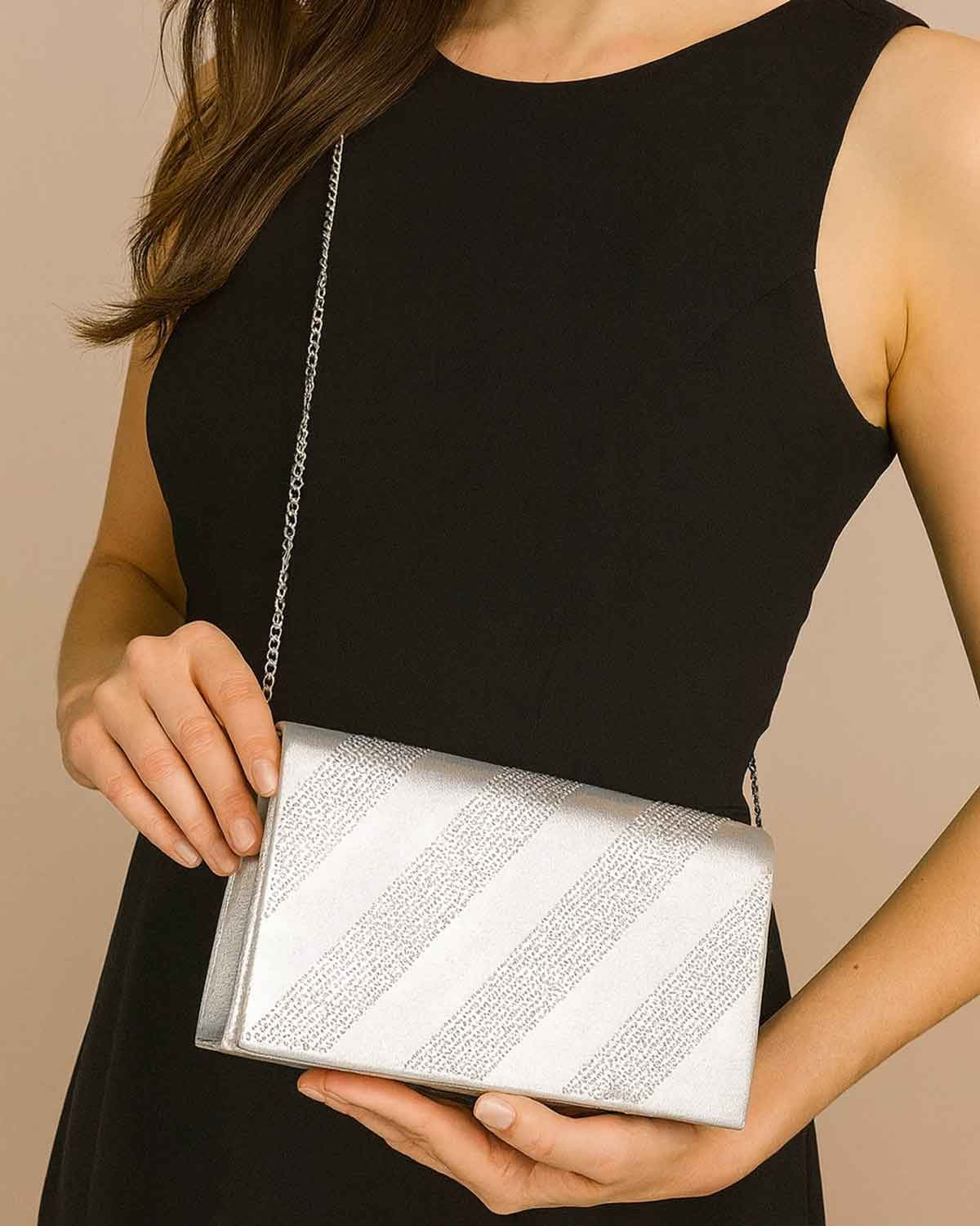 Lunar Adriana Clutch Bag - Silver - Country Collection
