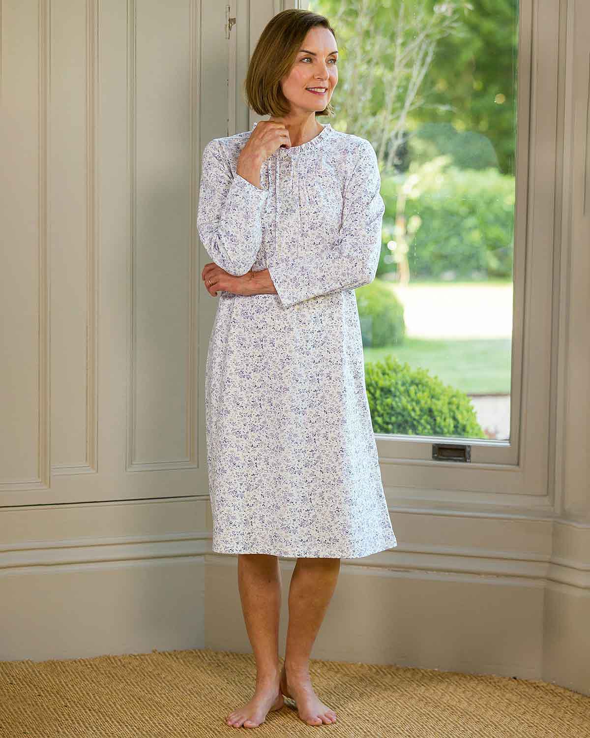 Emerson Floral Pure Cotton Long Sleeve Nightdress - Country Collection