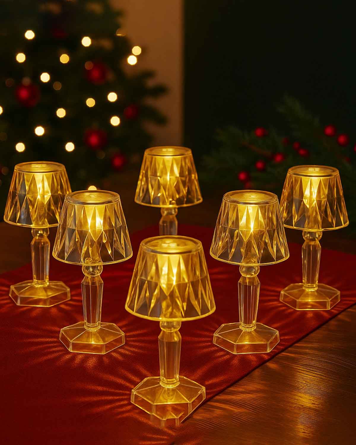 Set of 6 Mini Table Lamps Set - Country Collection