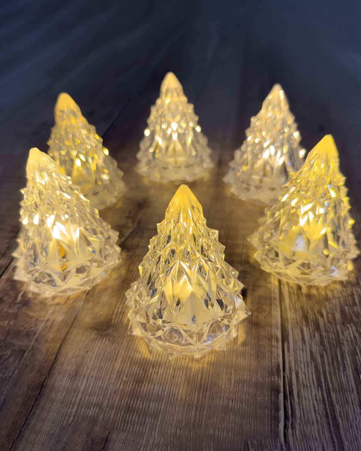 Set of 6 LED Christmas Trees - Image 2 - Country Collection