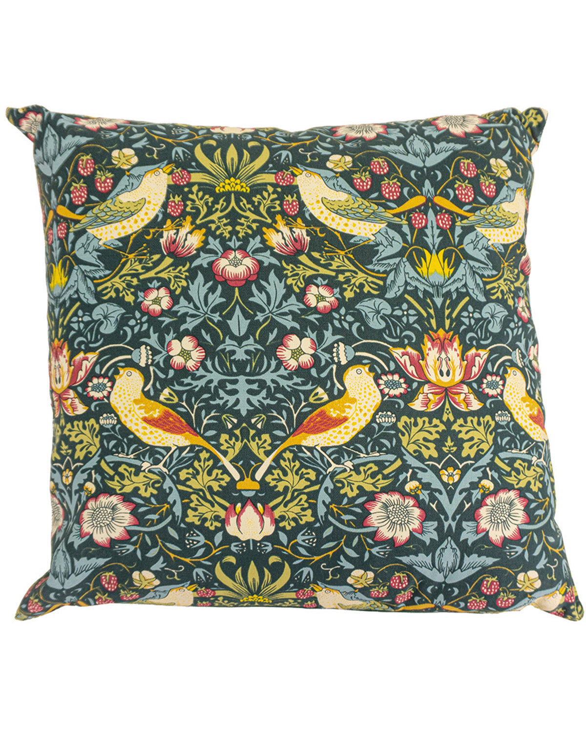 Pure Cotton Printed Cushions - Green Strawberry Thief