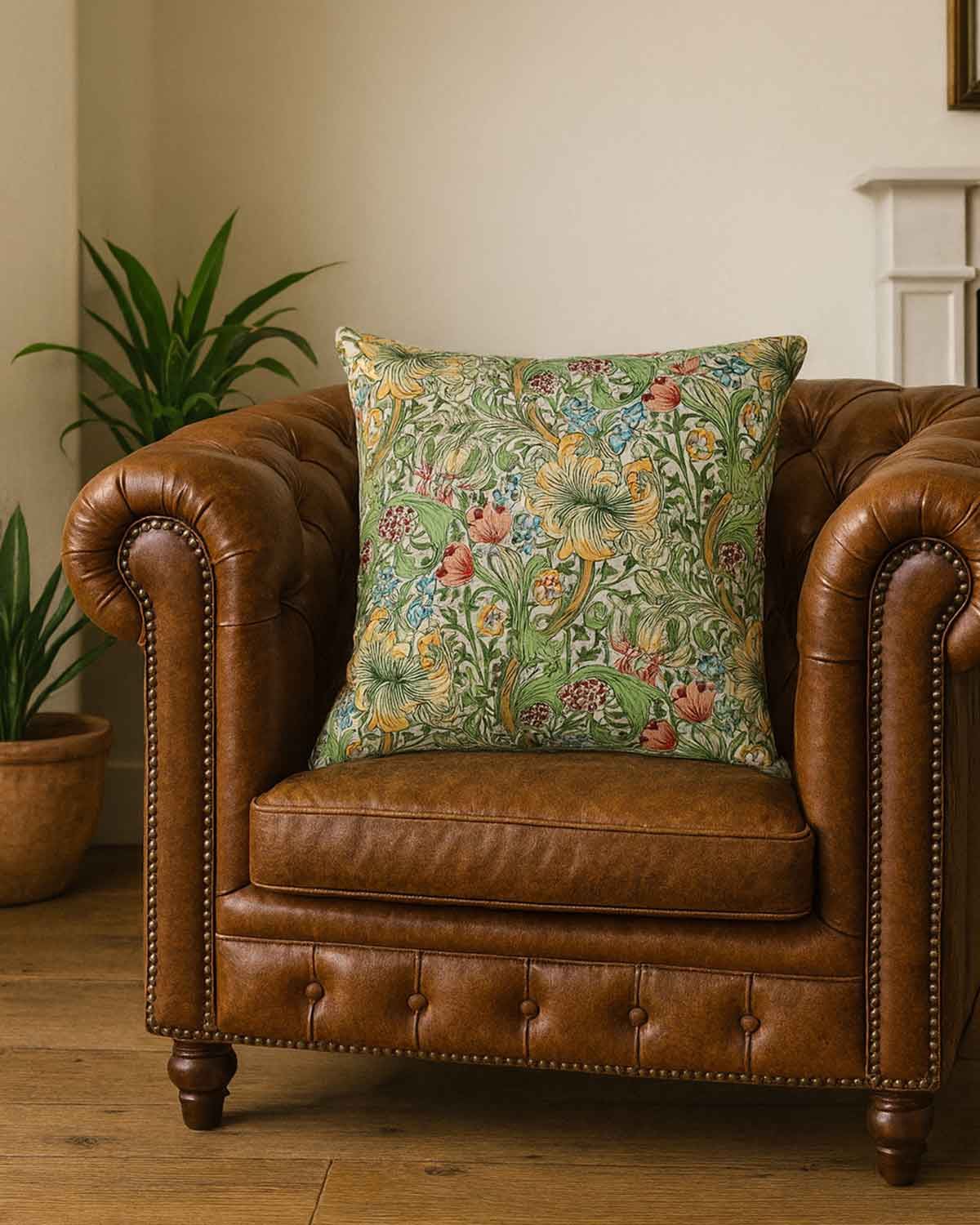 Pure Cotton Printed Cushions - Golden Lily - Country Collection