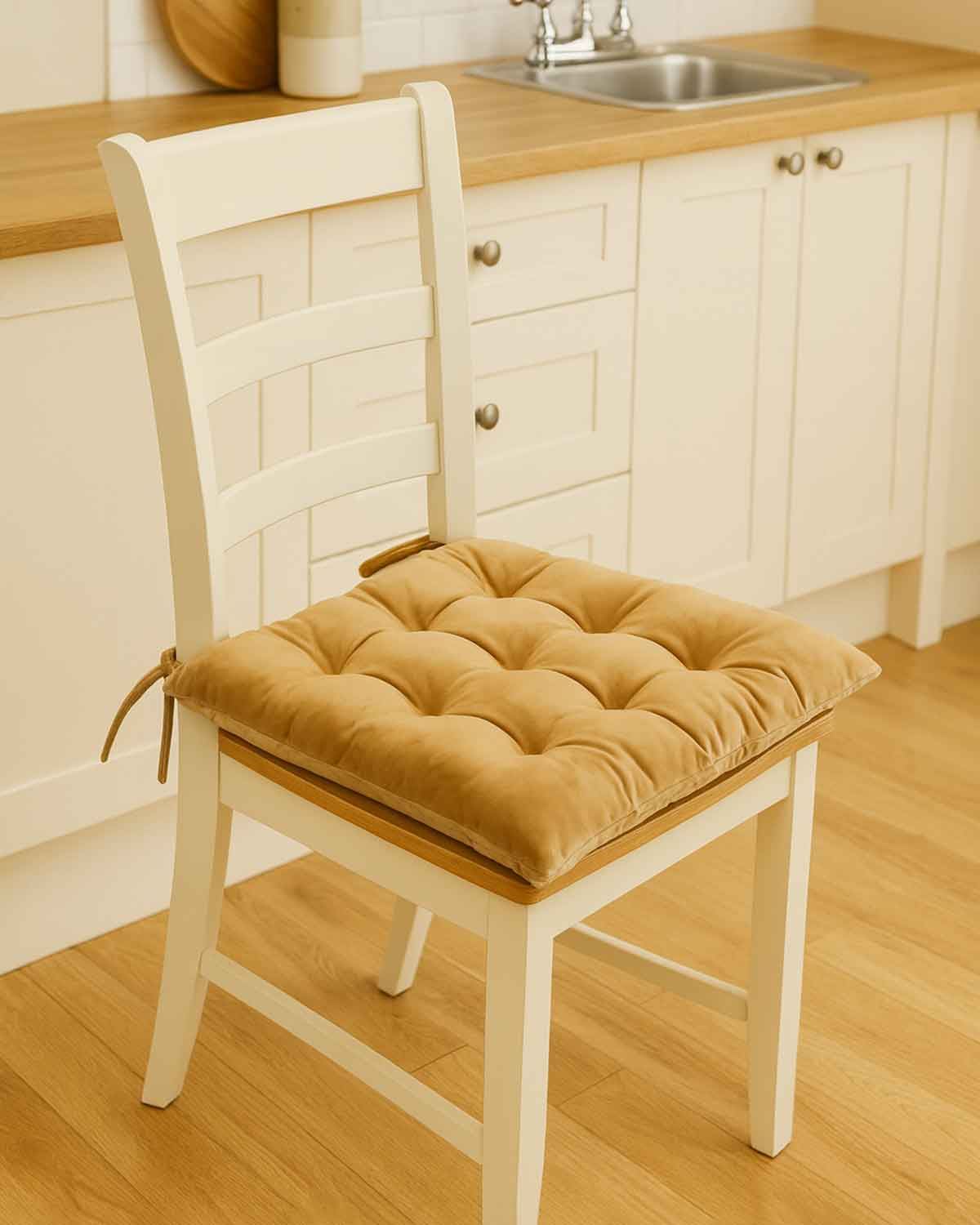 Luxury Velvet Seat Pad - Taupe - Country Collection
