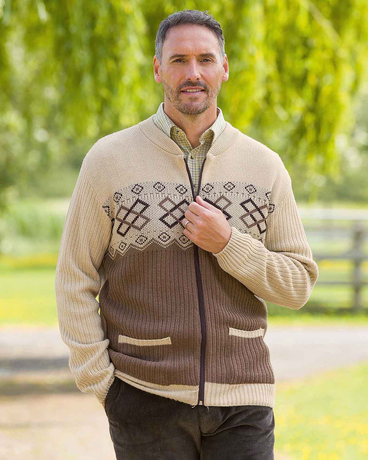Chester Zip Up Fairisle Cardigan - Country Collection