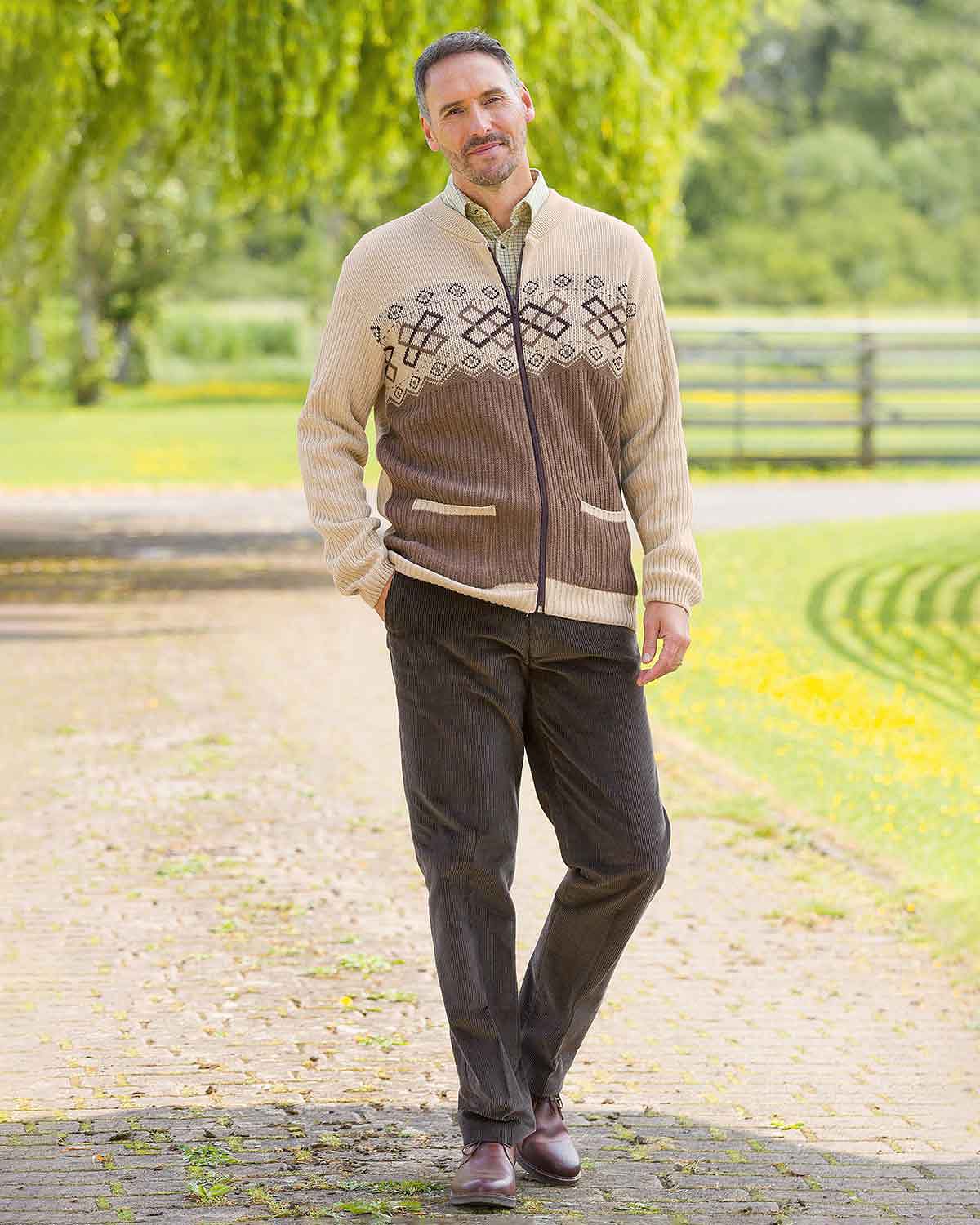 Chester Zip Up Fairisle Cardigan - Image 2 - Country Collection