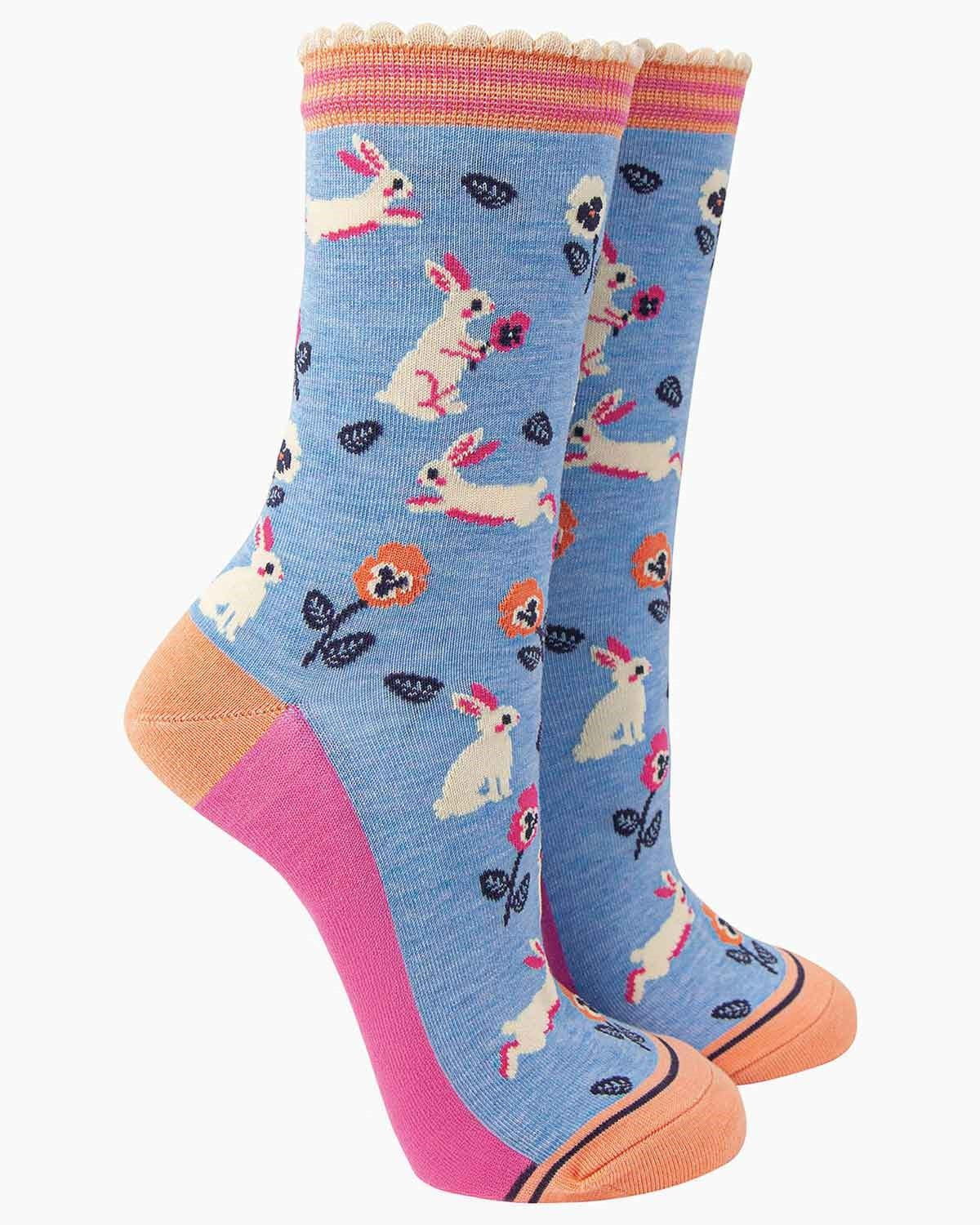 Ladies Bamboo-Rich Socks - Bunnies - Country Collection