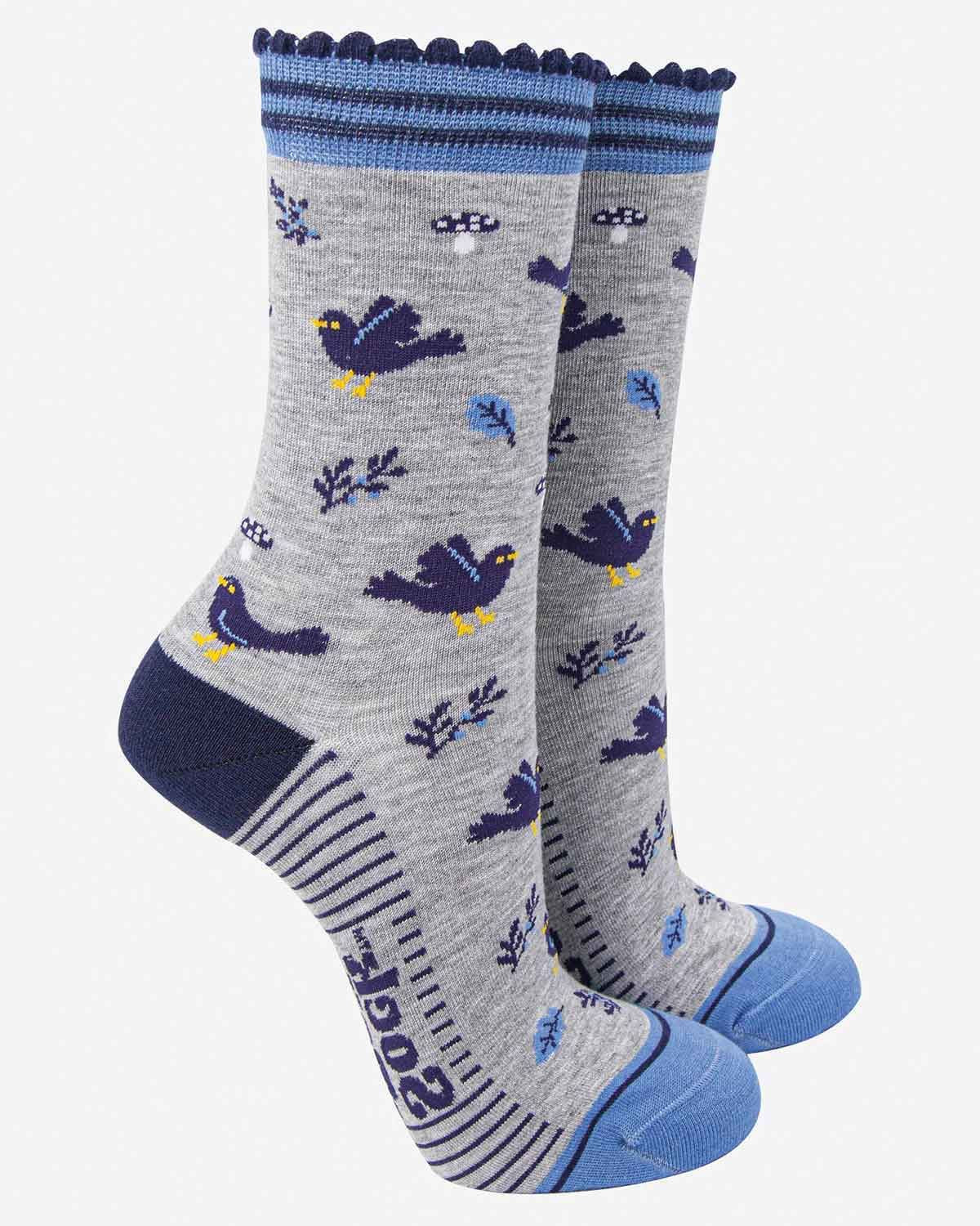 Ladies Bamboo-Rich Socks - Blackbirds - Country Collection