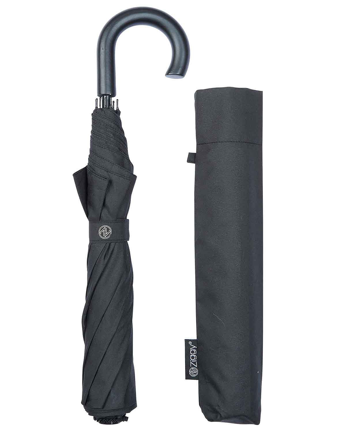Ziggy Crook-Handle Black Small Folding Umbrella - Image 3 - Country Collection