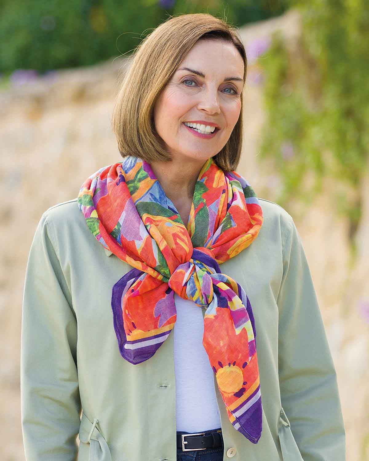 Kristin Floral Pure Cotton Scarf - Country Collection