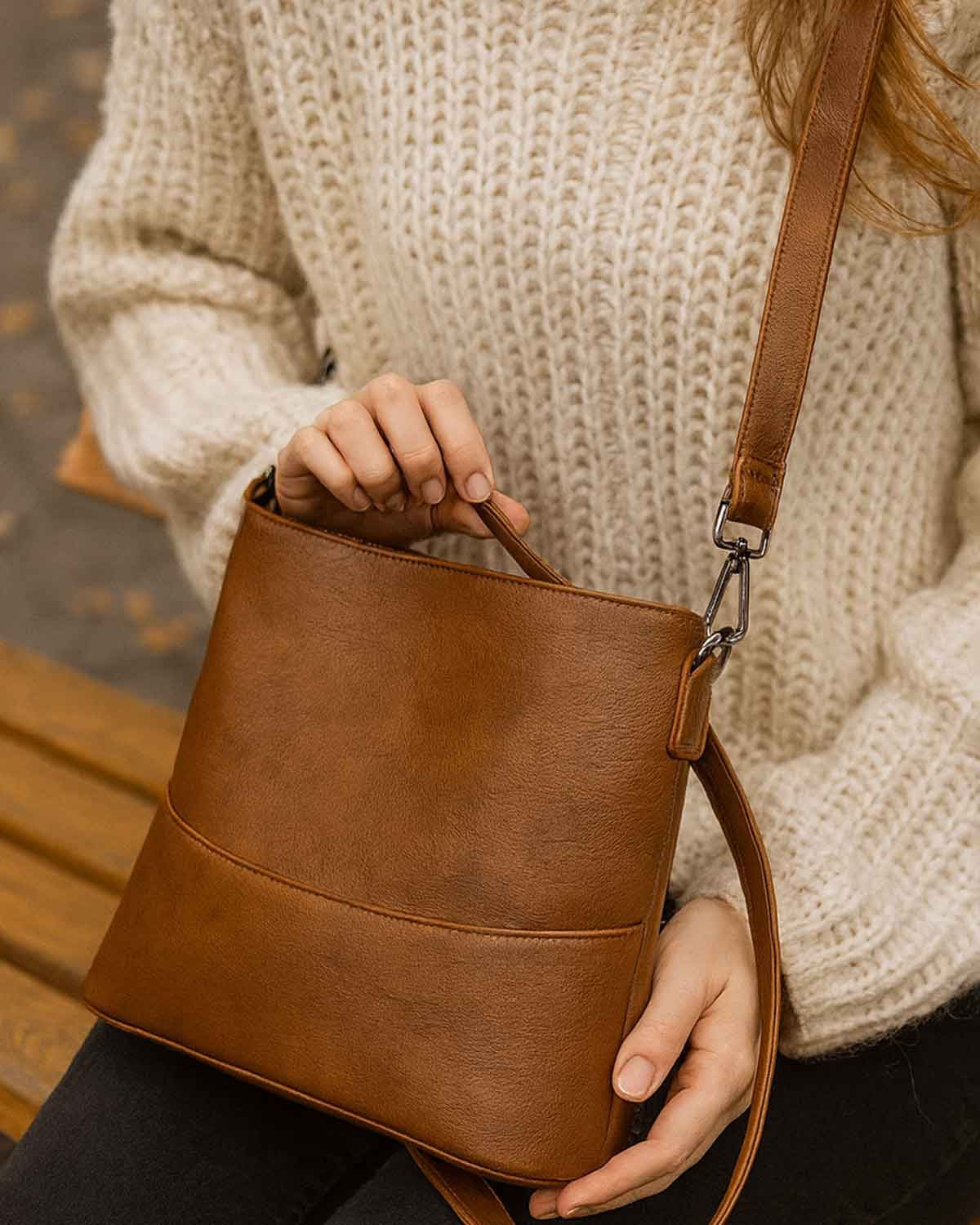 Ayla Leather Look Across The Body Handbag - Country Collection