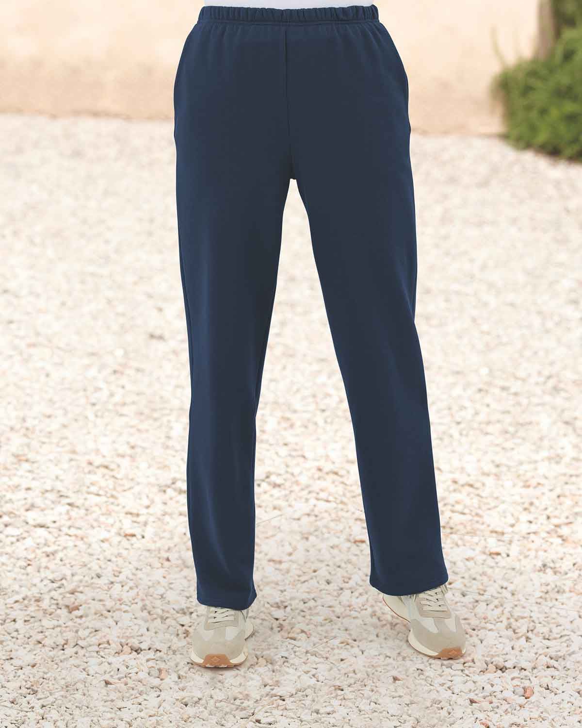 Ladies Cotton Mix Pull On Leisure Trousers - Navy - Country Collection