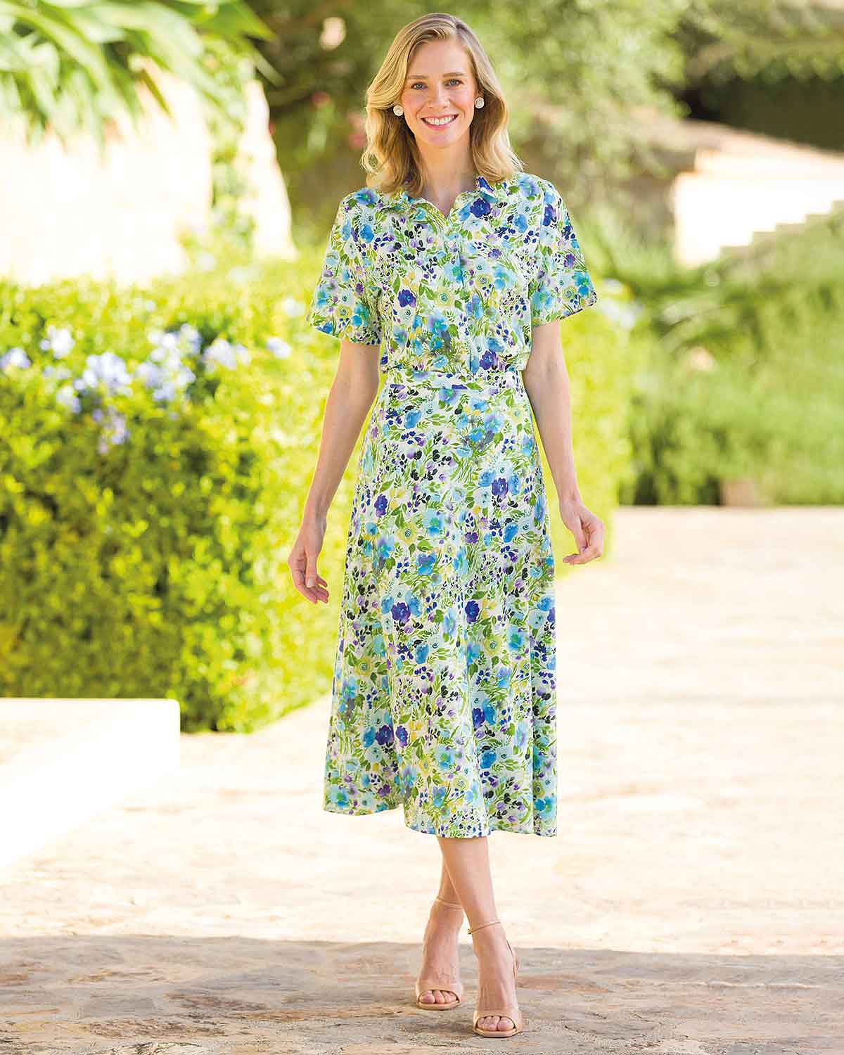 Kerrie Floral Pure Cotton Lawn A Line Lined Skirt - Image 2 - Country Collection
