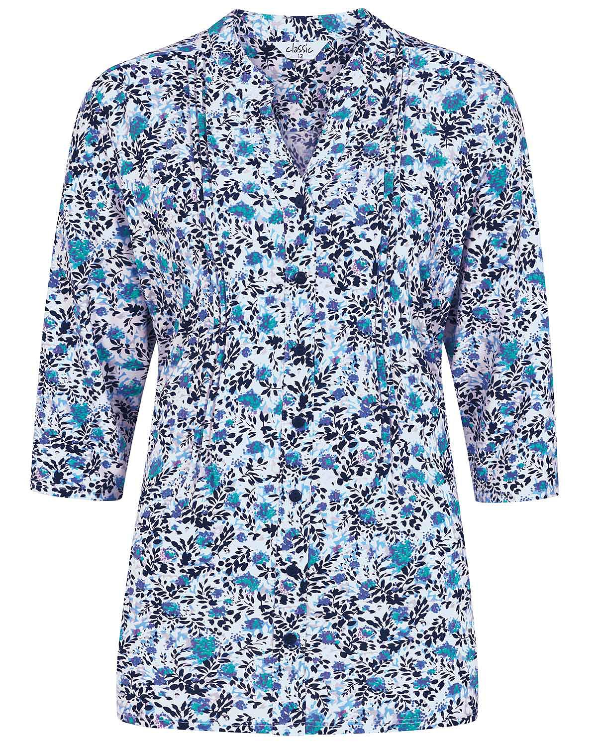 Julianna Floral Pintuck 3/4 Sleeved Blouse - Image 3 - Country Collection