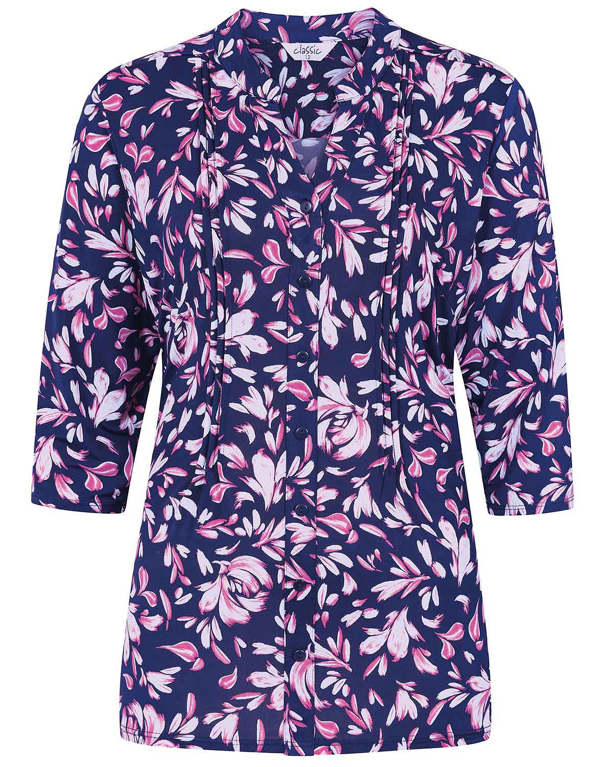 Julianna Floral Pintuck 3/4 Sleeved Blouse - Image 3 - Country Collection