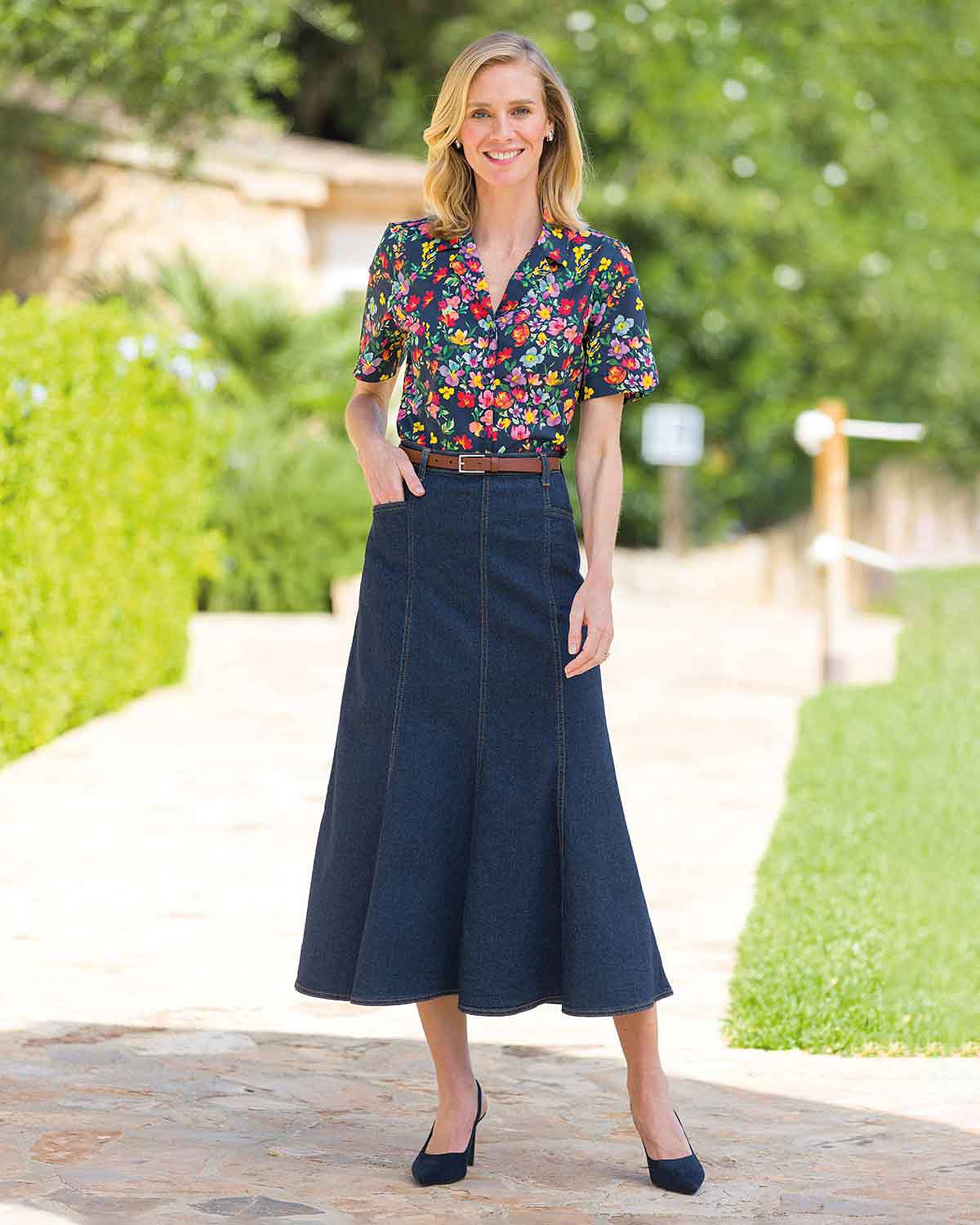 Clarissa Floral Pure Cotton Short Sleeve Blouse - Image 2 - Country Collection