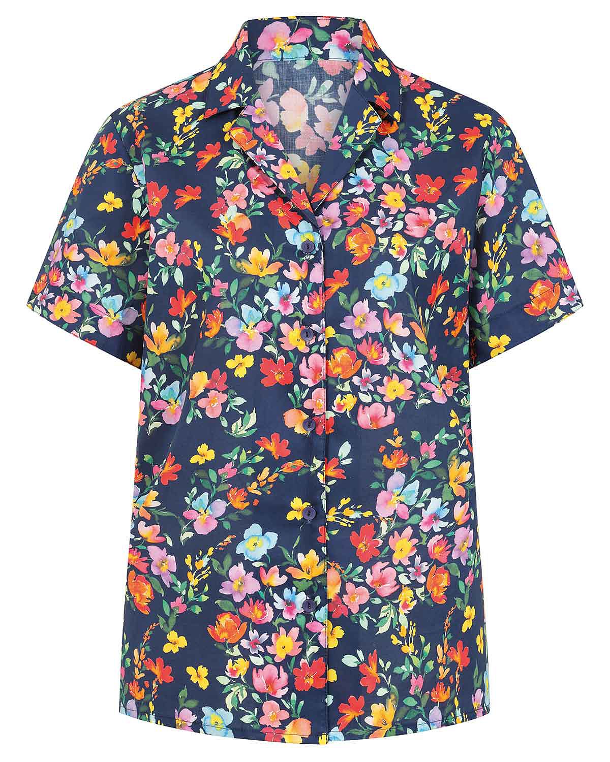 Clarissa Floral Pure Cotton Short Sleeve Blouse - Image 3 - Country Collection