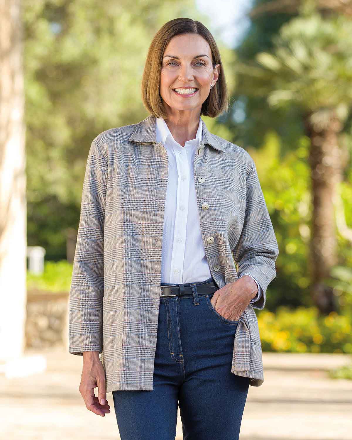 Mallory Checked Wool Mix Jacket - Country Collection