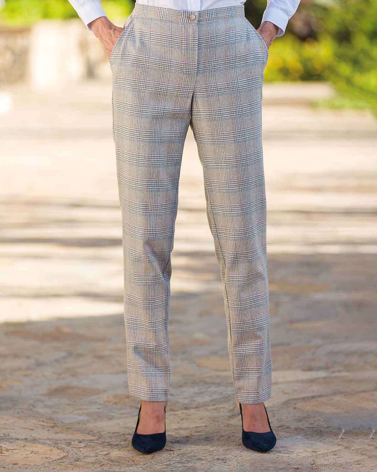 Mallory Checked Wool Mix Trousers - Country Collection