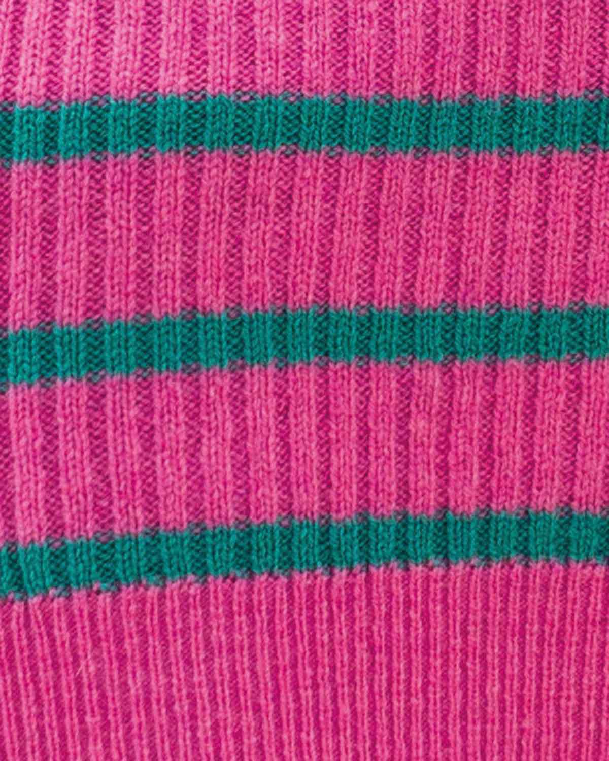 Amira Fuchsia Pink Striped Pure Lambswool Slipover - Image 3 - Country Collection