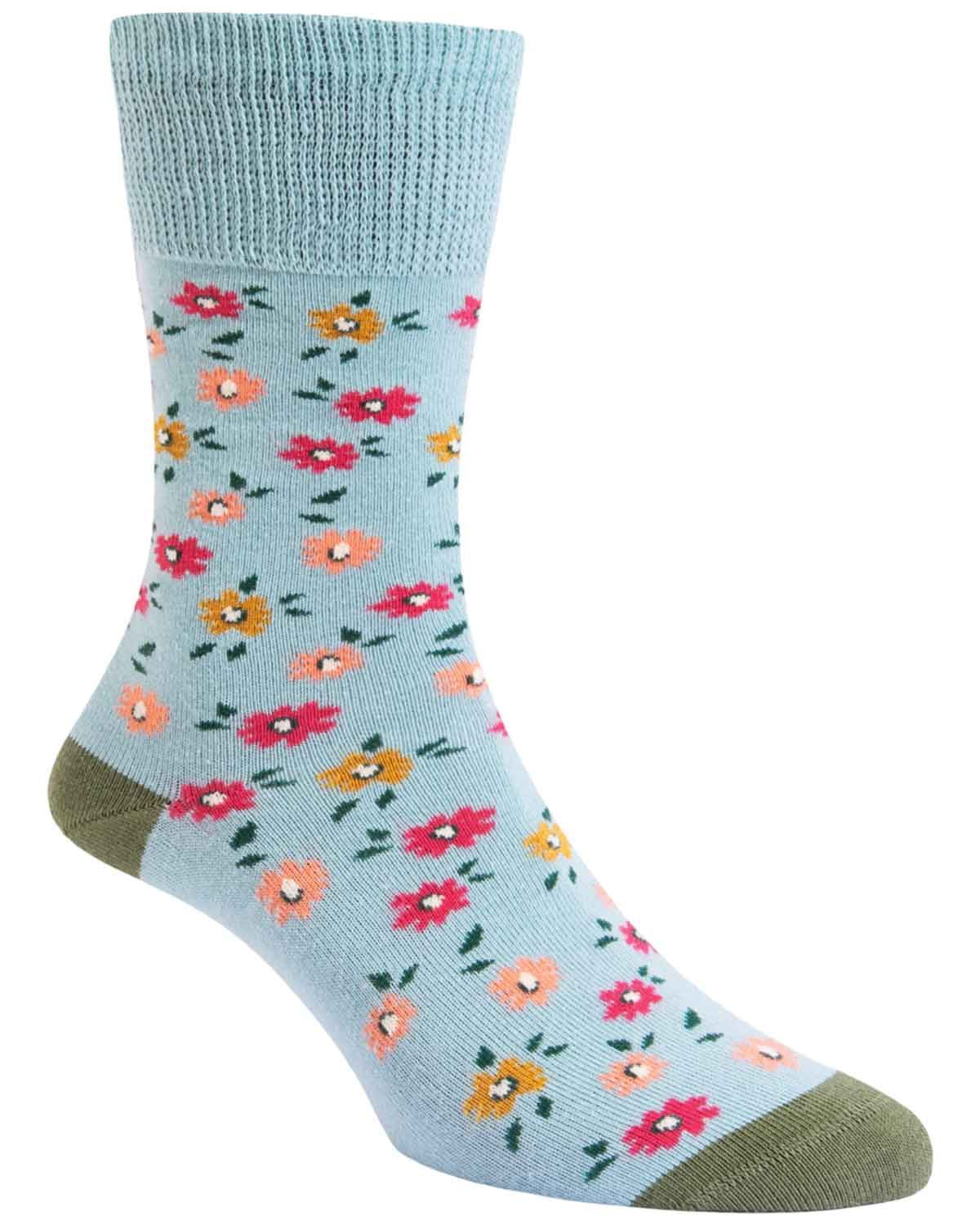 Ladies Cotton-Rich Comfort Top Socks - China Blue - Country Collection