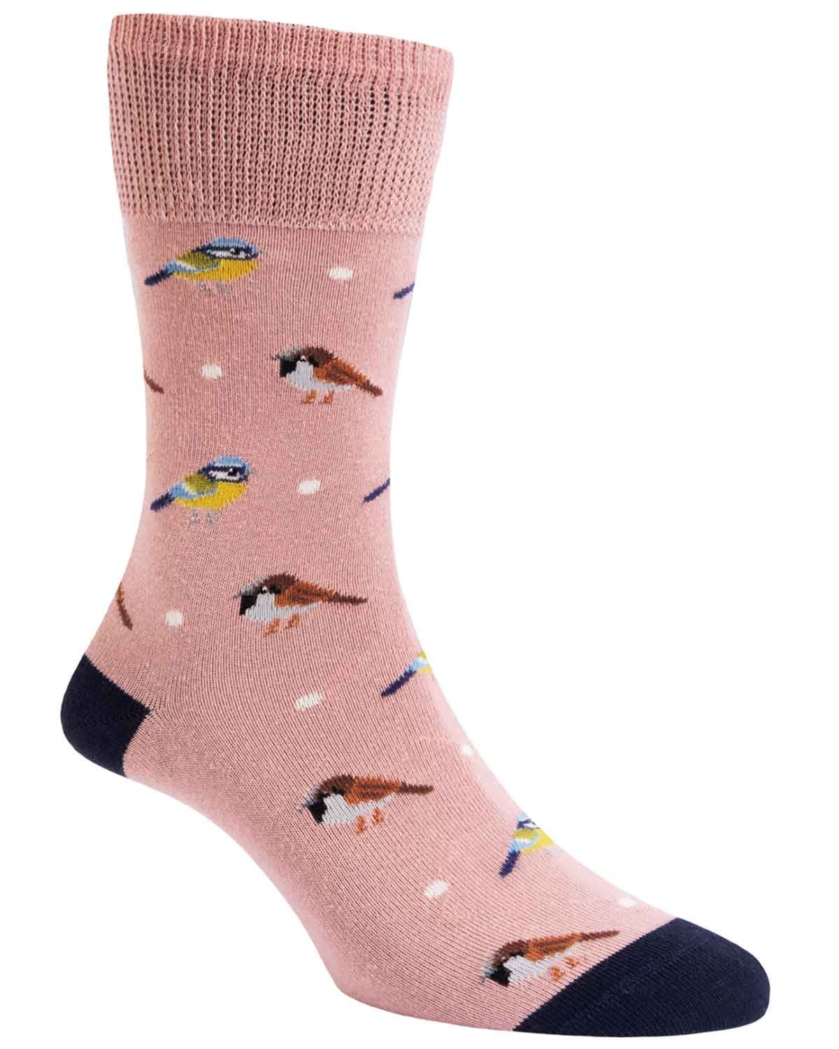 Ladies Cotton-Rich Comfort Top Socks - Pink - Country Collection