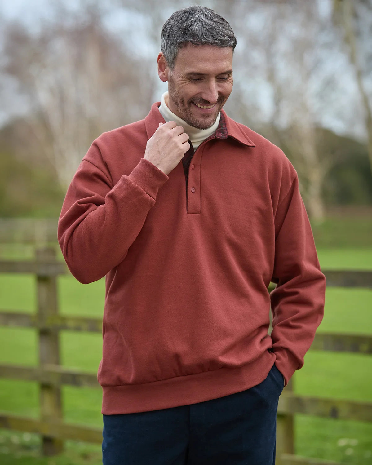 Trimmed Sweatshirt - Rust