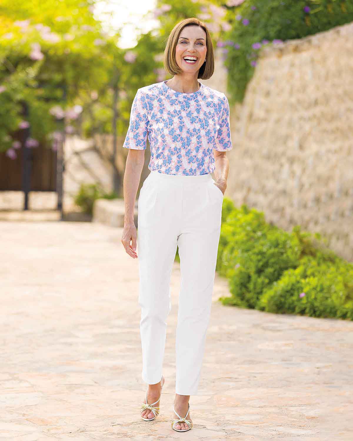 Lucille Floral Short Sleeved Cotton Leisure Top - Image 2 - Country Collection