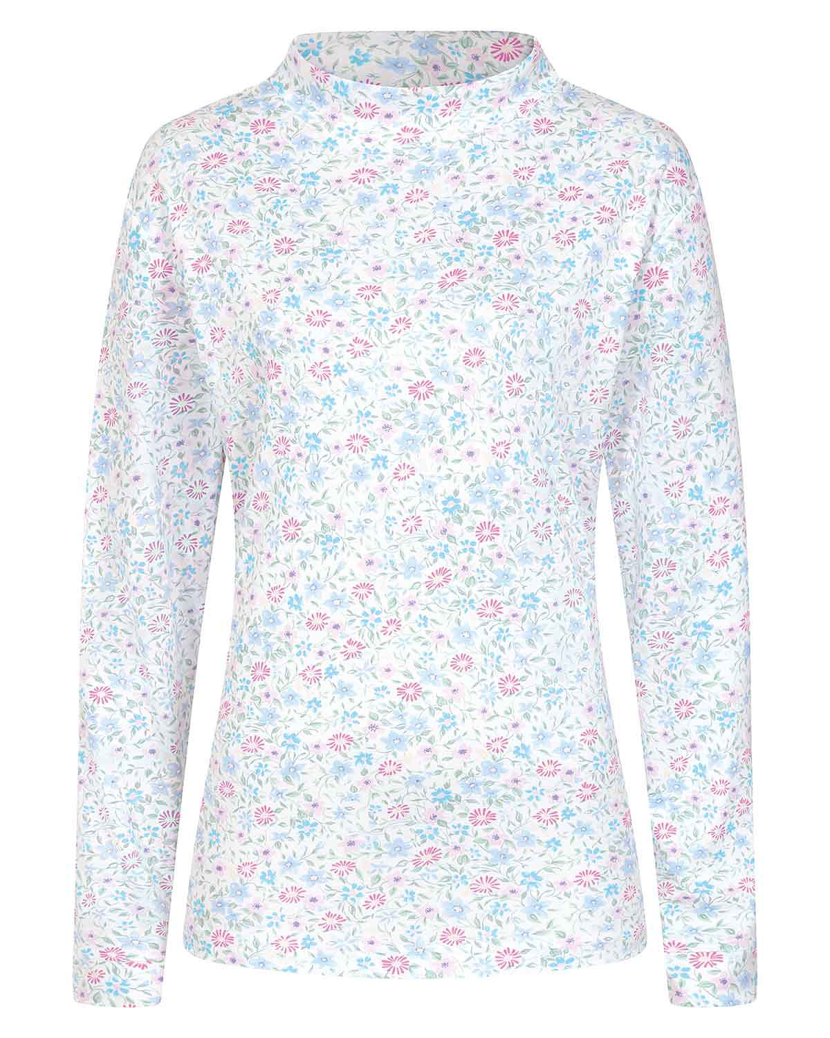 Ariella Floral Long Sleeved Cotton Turtle Neck Top - Image 3 - Country Collection