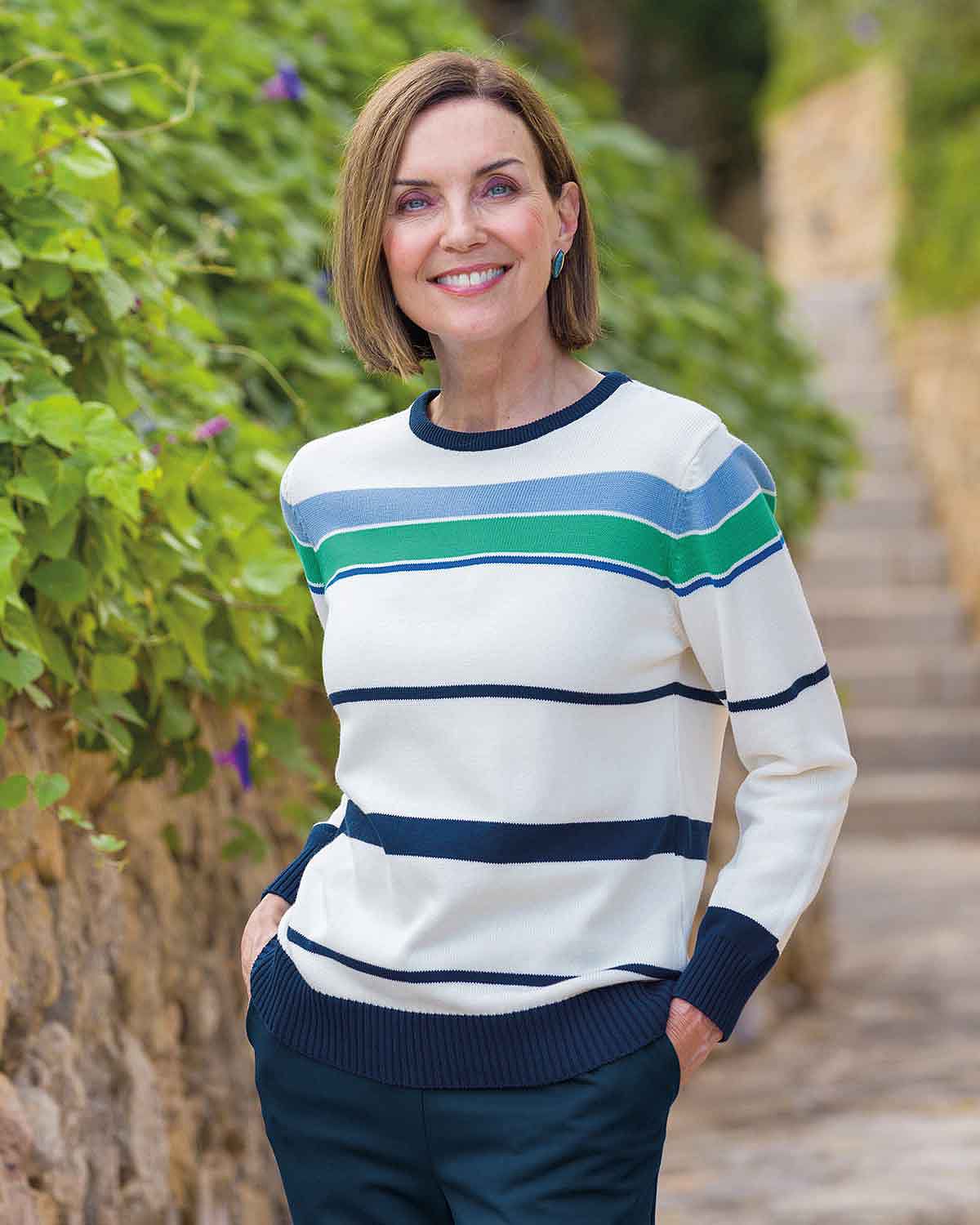Ellis Striped Pure Cotton Jumper - Country Collection