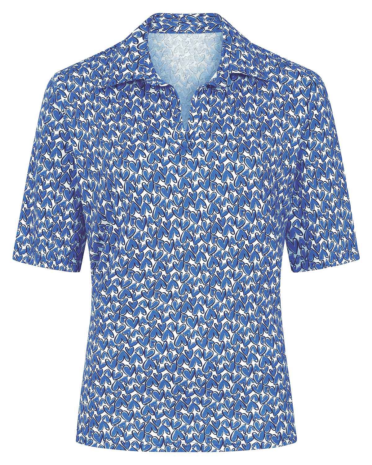 Lauren Patterned Short Sleeved Cotton Polo Top - Image 3 - Country Collection