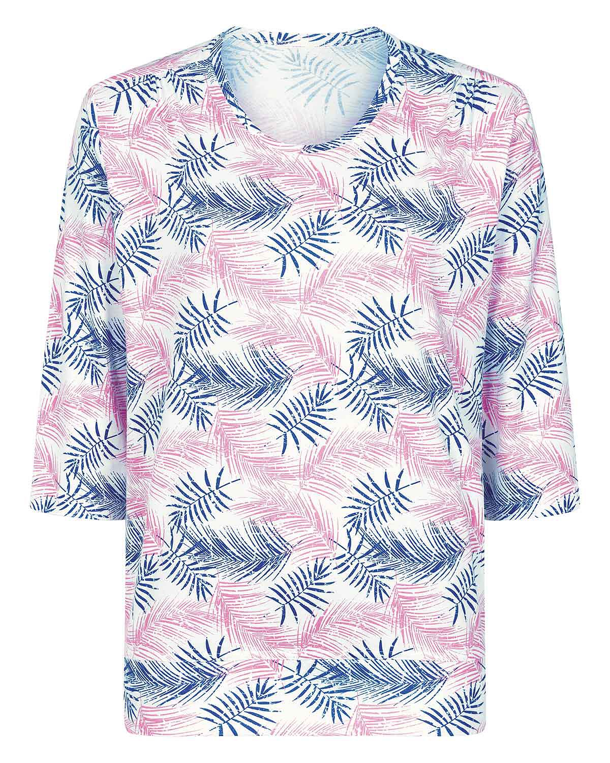 Kyra Patterned 3/4 Sleeved Cotton Blouson Top - Image 3 - Country Collection