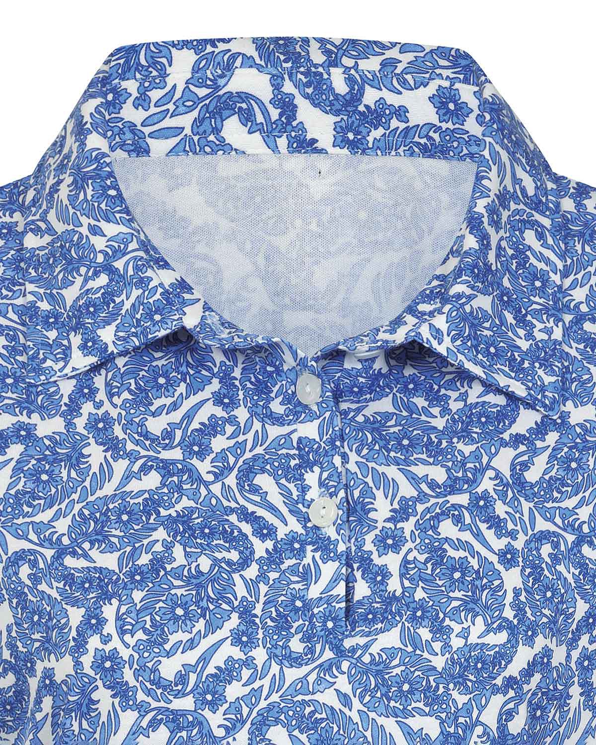 Alina Patterned Long Sleeved Cotton Polo Top - Image 4 - Country Collection