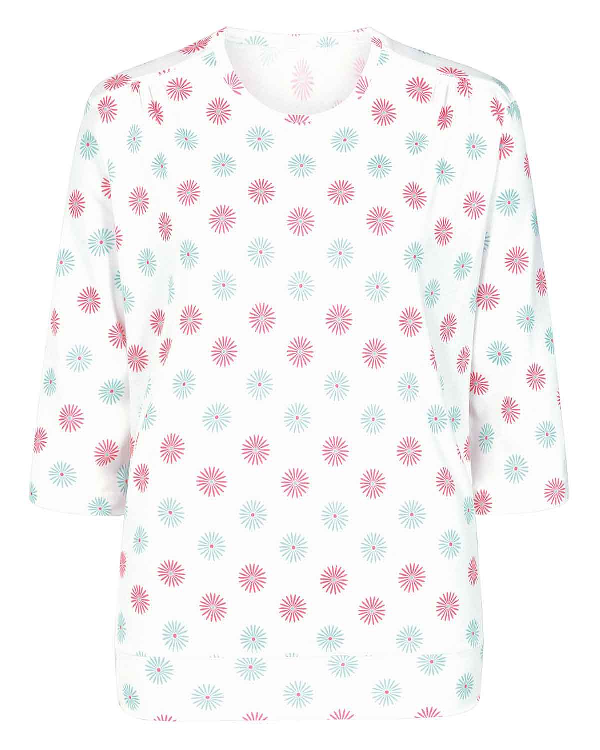 Elise Floral 3/4 Sleeved Cotton Blouson Top - Image 3 - Country Collection