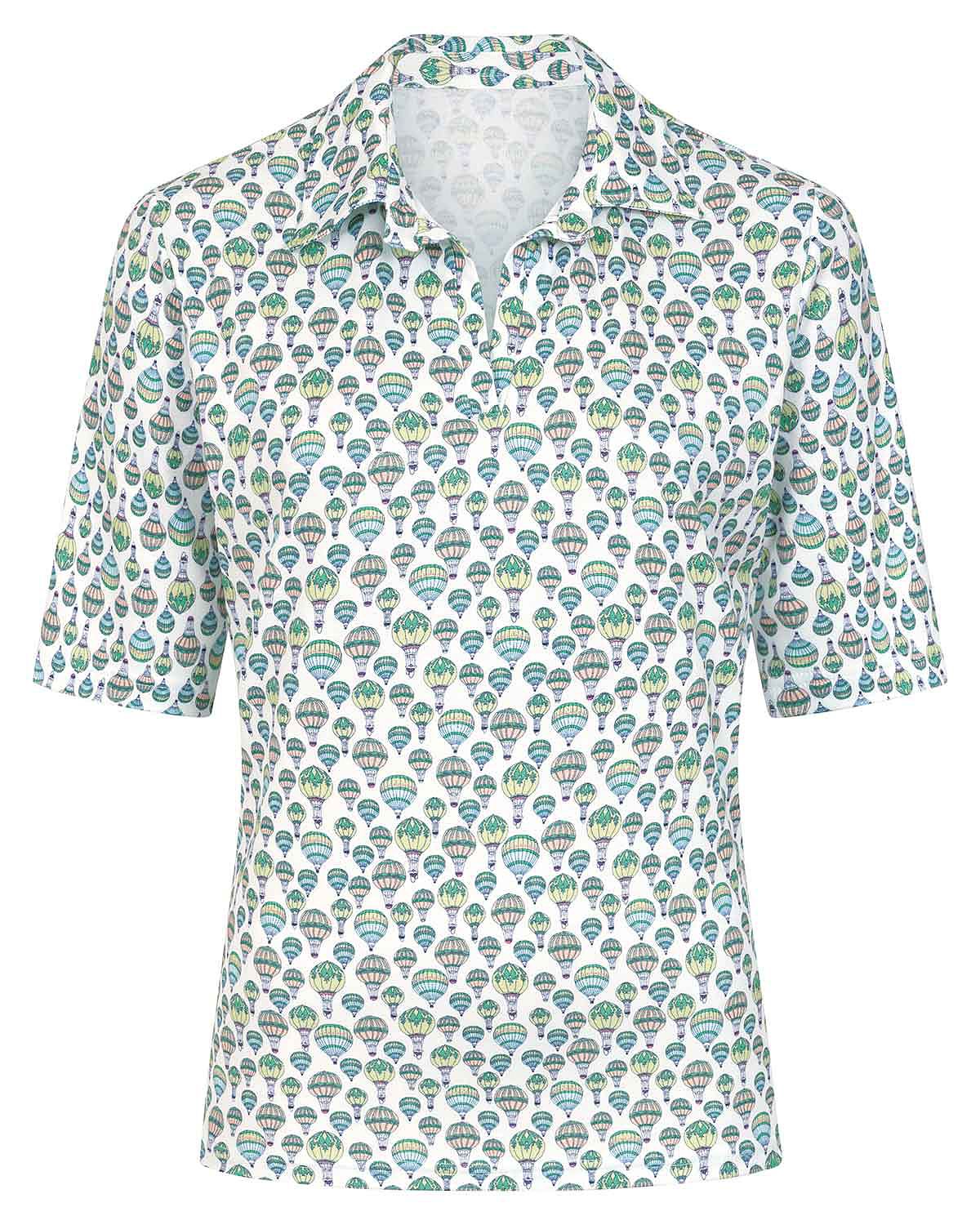 Dani Patterned Short Sleeved Cotton Polo Top - Image 3 - Country Collection