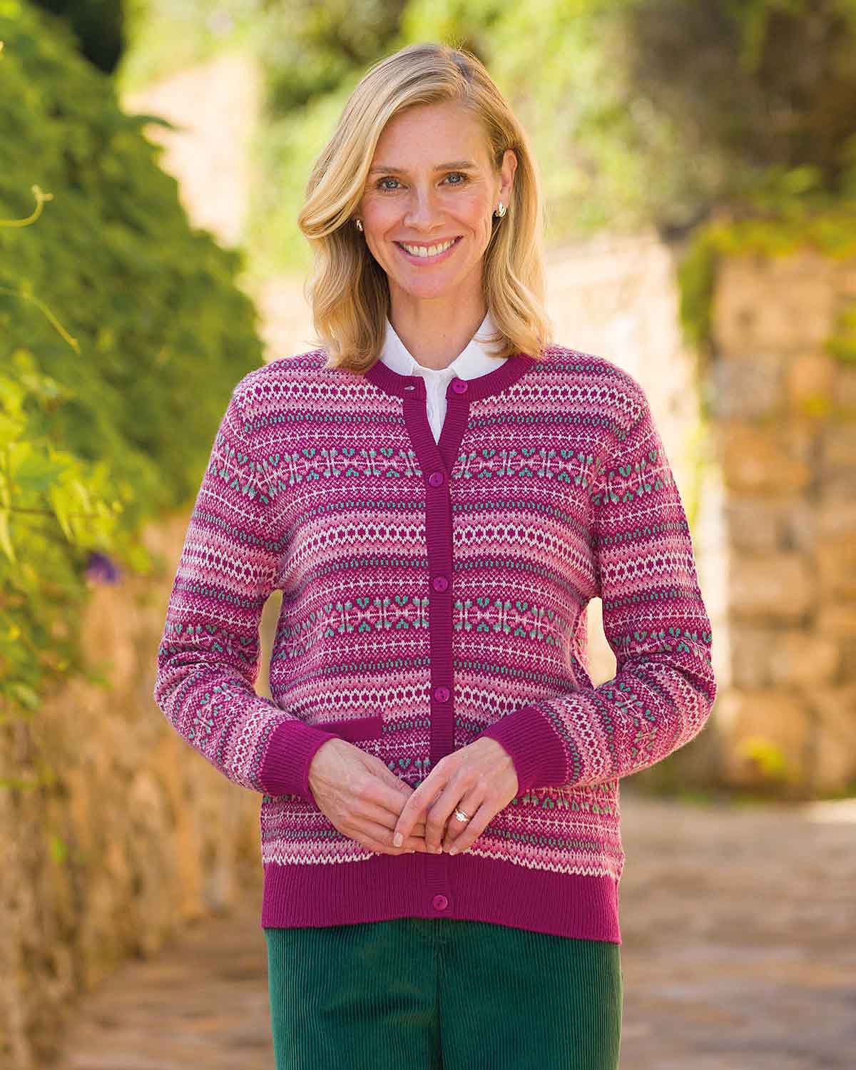 Carolina Fairisle Pure Lambswool Cardigan - Country Collection